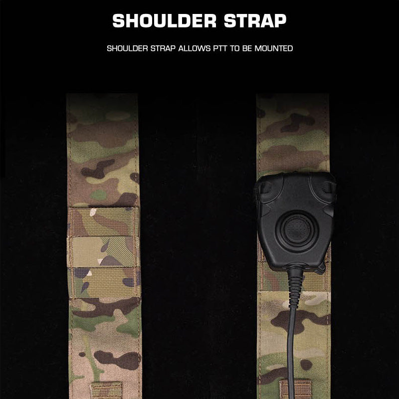 Alpha Camouflage Double-sided Tactical Chest Rig with MOLLE System and Internal Elastic Storage Pouch