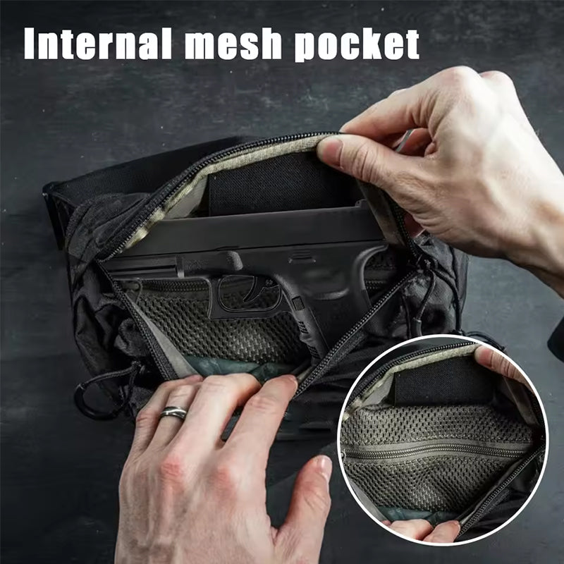 Tactical Molle Chest/Waist CCW Bag (with Pistol Holster) - EDC/Hunting